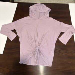 Beyond Yoga Lavender Pima Cotton Tie Front Lightweight Hoodie Women’s Size M